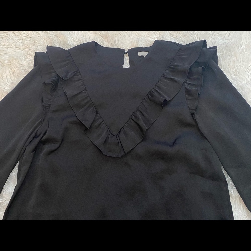Black Ruffled Top - Picture 4 of 4
